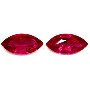 Marquise 1.34tw Red Ruby Pair - #921646