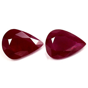 Pear 2.31tw Red Ruby Pair - #921661