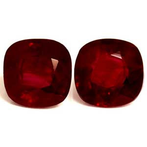 Cushion 0.88tw Red Ruby Pair - #921755