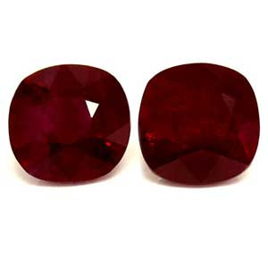 Cushion 0.83tw Red Ruby Pair - #921754