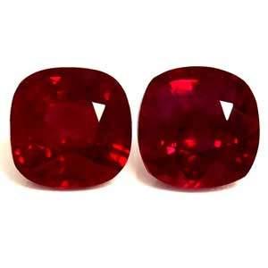Cushion 0.70tw Red Ruby Pair - #921761