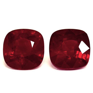 Cushion 1.30tw Red Ruby Pair - #921757