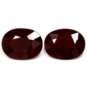 Oval 2.85tw Red Ruby Pair - #921824