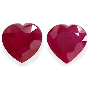 Heart 1.02tw Red Ruby Pair - #921830