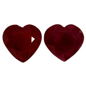 Heart 2.61tw Red Ruby Pair - #921806