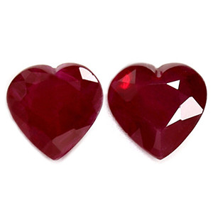 Heart 0.86tw Red Ruby Pair - #921678