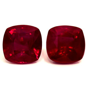 Cushion 1.30tw Red Ruby Pair - #922007