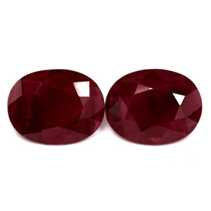 Oval 4.36tw Red Ruby Pair - #921655