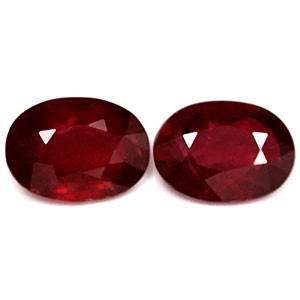Oval 1.88tw Red Ruby Pair - #921654