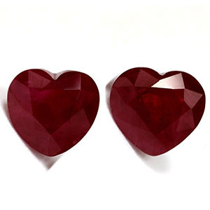 Heart 3.23tw Red Ruby Pair - #921670