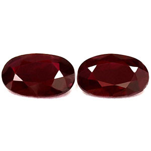Oval 0.82tw Red Ruby Pair - #921859