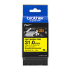 Brother HSE-661E Heat shrink tube - Black on Yellow 31mm