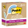 Post-it 100 Rec Super Sticky Notes 654R-5SST 76x76mm Oasis, Pack of 5
