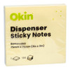 Okin Dispenser Sticky Notes 75mm x 75mm Yellow