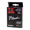 Brother Laminated TZ-345 18mm x 8m -  White printing on Black Tape