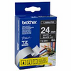 Brother TZ-355 Laminated 24mm x 8m - White printing on Black Tape