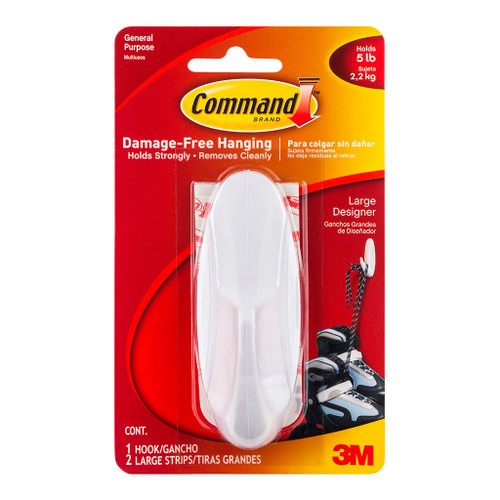 Command Hook 17083 Large White Designer
