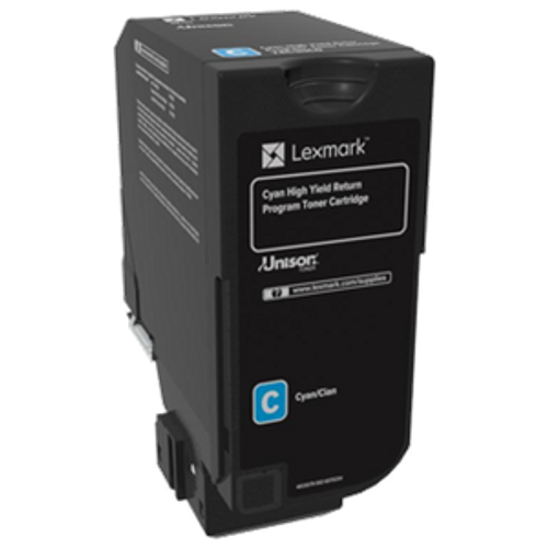 Lexmark 74C6HC0 Cyan Toner Cartridge - 12,000 pages