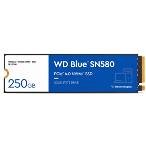 Western Digital Blue 250GB SN580 PCIE M.2 2280 3D NVMe SSD Western Digital Blue 250GB SN580 PCIE M.2 2280 3D NVMe SSD