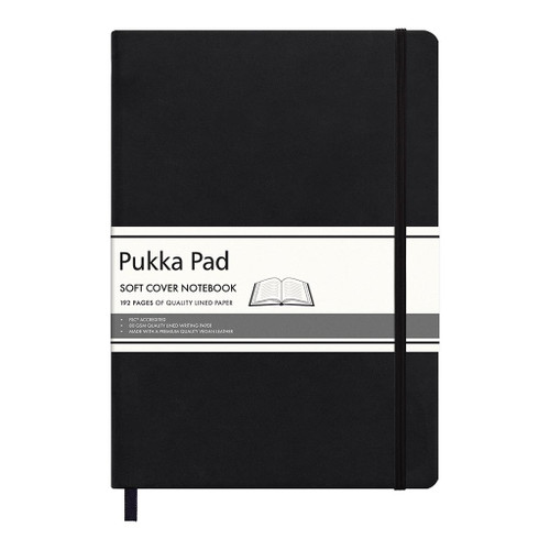 Pukka Soft Cover Lined Notebook 204 x 285mm Black