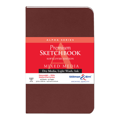 S&B Alpha Sketchbook Softcover White 150g 14x21.6cm 46sh
