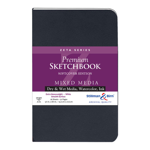 S&B Zeta Sketchbook Softcover White 270g 14x21.6cm 26sh