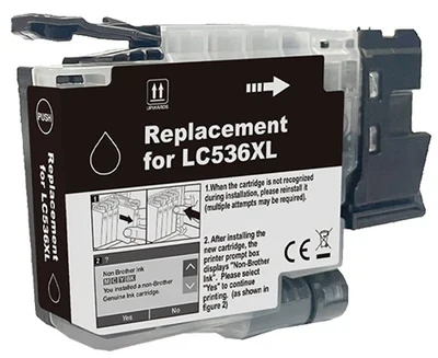 PREMIUM Compatible Brother LC536XLB Black Ink Cartridge - 2,500 pages