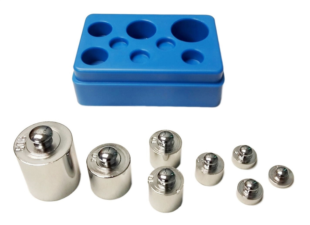 Sci-Supply 8 Piece Calibration Weight Set with Case 1g 50g 