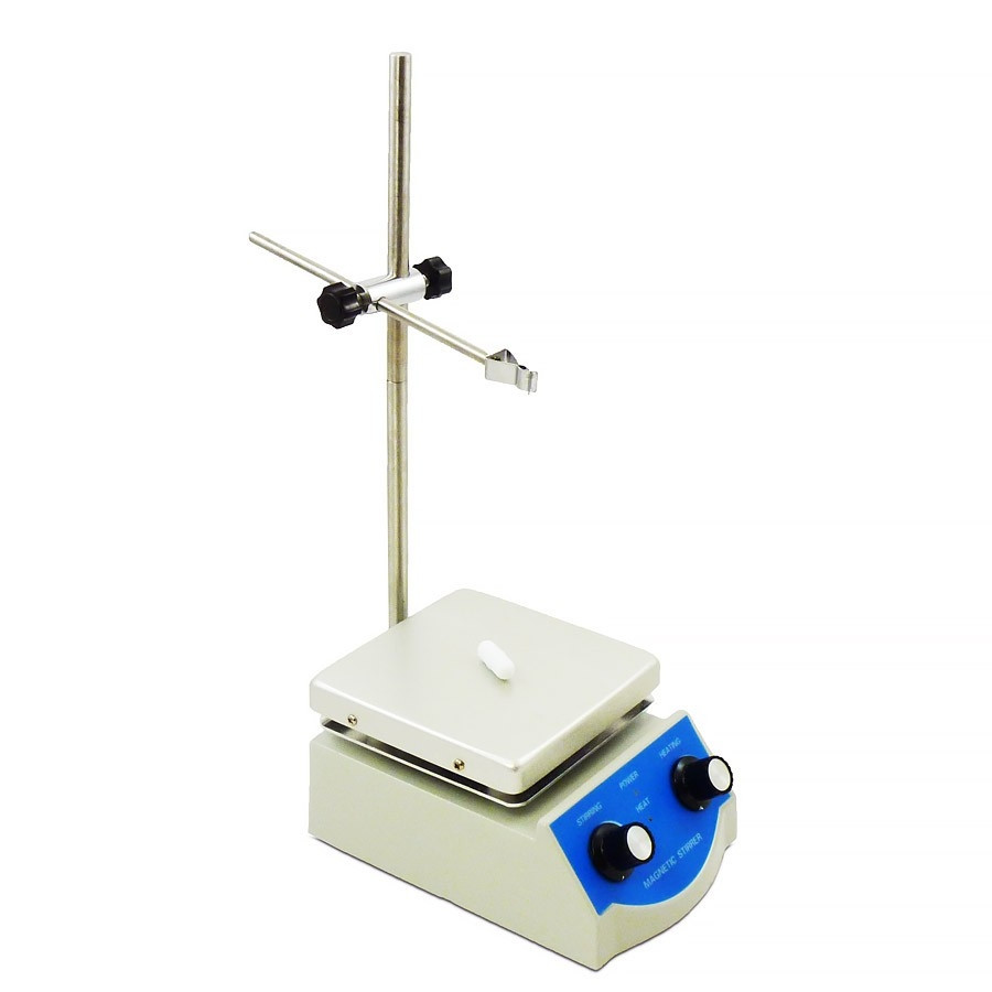 Hot Plate with Stirrer and Detachable Support Bar w/ Clamp