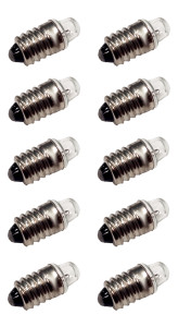 E10 Miniature Lamps or Light Bulbs, 2.5V 0.3A, Pack of 10, Flashlight Style E10 Miniature Lamps or Light Bulbs, 2.5V 0.3A, Pack of 10, Flashlight Style
