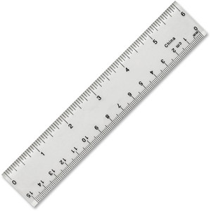 6" Dual English Metric Clear Acrylic Ruler 6" Dual English Metric Clear Acrylic Ruler
