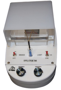 Compact ripple tank physics apparatus for demonstrating wave interference reflection refraction and diffraction