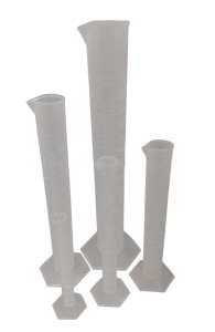 Graduated Cylinders, Polypropylene, Set of 5, 10-250ml Graduated Cylinders, Polypropylene, Set of 5, 10-250ml