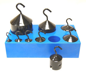 Lethan 9 Piece Cast Iron Hook Weight Set with Plastic Storage Case