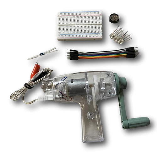 Super Capacitor Experiment Set with LED's Breadboard and Hand Generator