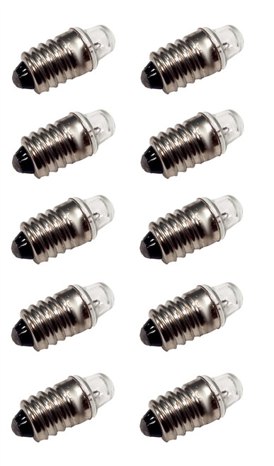 E10 Miniature Lamps or Light Bulbs, 3.8V 0.2A, Pack of 10, Flashlight Style