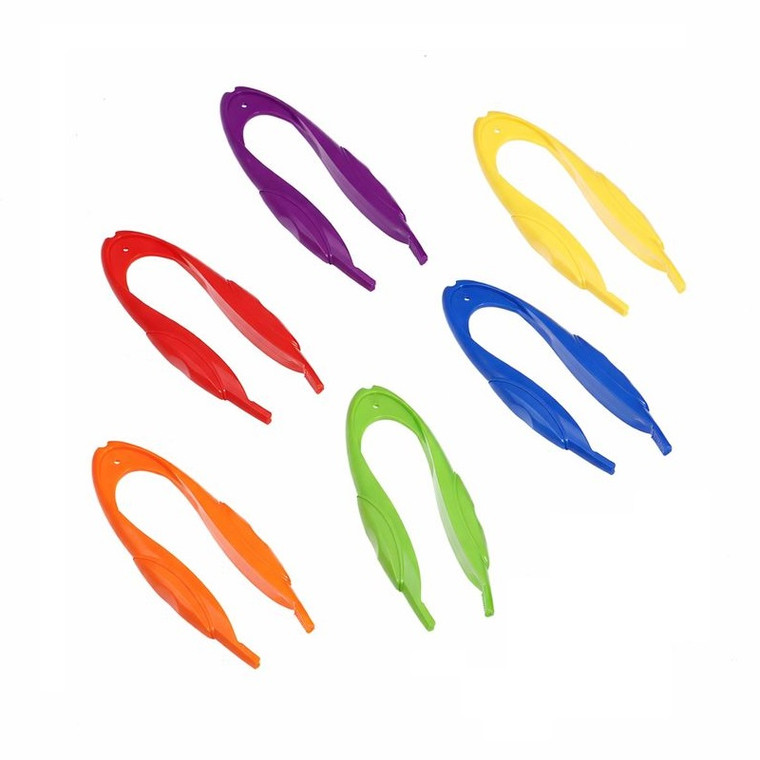Jumbo Plastic Tweezers, Tongs, Pack of 6
