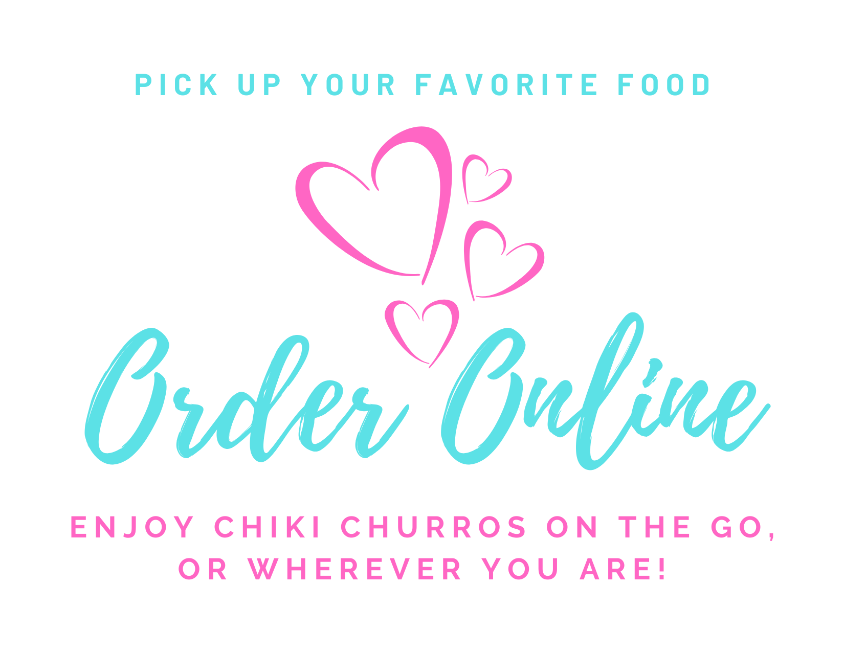 Order online or pick up at Chiki Churros Dessert Bar, open daily from Noon to Midnight. Enjoy fresh churros & more 7 days a week.