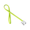 A bright lime green TPE lanyard with a metal clip at one end. Minimalistic design and flexibility.
