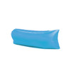 An inflatable lazy bed in a bright blue colour, featuring a simple and sleek design.