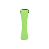 A green zippered case for storing travel utensils, designed for convenience and portability.