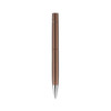 A bronze pen with a sleek design and a silver clip, featuring a logo on its surface.