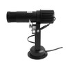 A black 25W LED logo projector light with a robust stand and cooling fins, featuring a power cord.