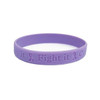 A purple debossed wristband featuring a logo and embossed text. Suitable for exhibitions and events.