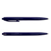 A set of blue Javelin pens, shown from two angles, featuring a sleek plastic design and a clip.
