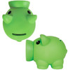 A green micro piglet coin bank with a round body, small ears, and large cartoonish eyes.