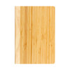 A bamboo notebook with a natural wood finish, featuring a sleek, minimalist design.