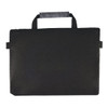 A black satchel with a top handle, made from RPET felt, featuring side flaps and a simple design.