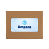 A brown kraft packaging box featuring a logo for Ampora Technologies. The box is simple and unembellished.