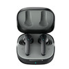 Active noise cancelling earbuds in a sleek black charging case, featuring a modern design and an interior in grey.